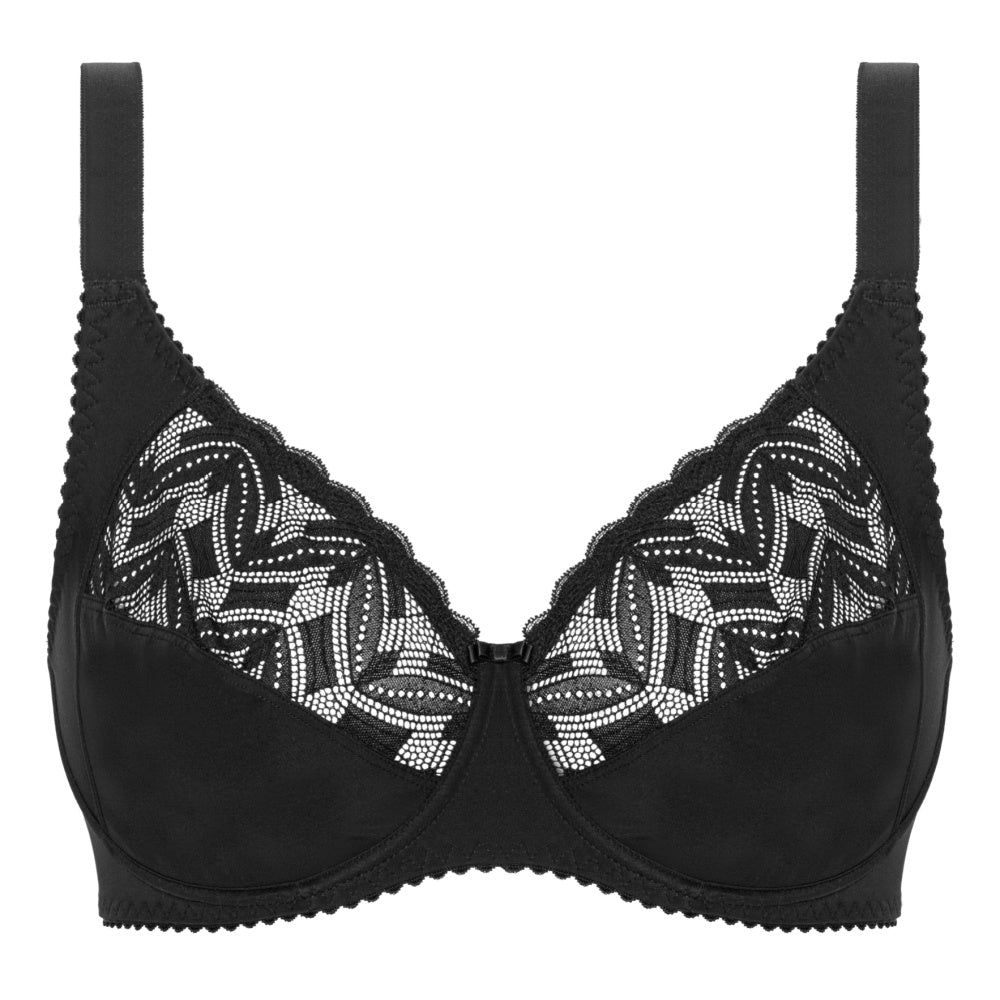 Geometric Full Cup Bra Black