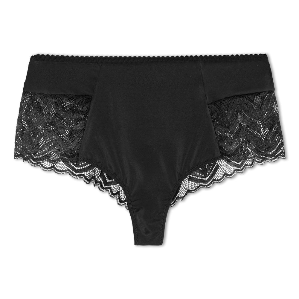 Geometric Luxury Thong Black